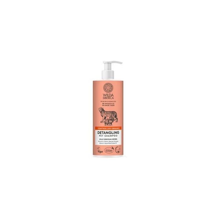 Wilda Veterinaria Champú Desenredante para Perros y Gatos con Ginseng Siberiano, Pelo Medio y Largo 6 Unidades x 400 ml