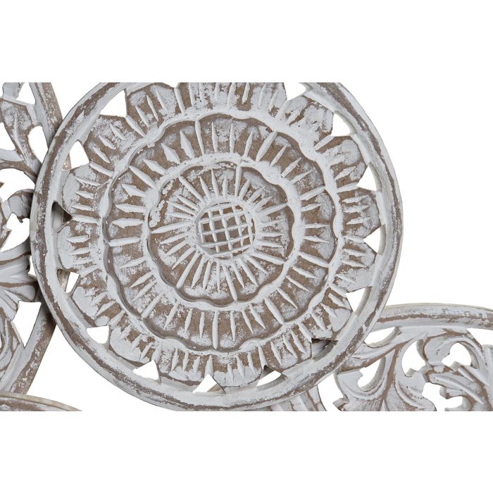 DKD Home Decor Decoración Pared Tropical Marrón Claro Blanco Círculos Mango 3.5 x 64 x 108 cm 2