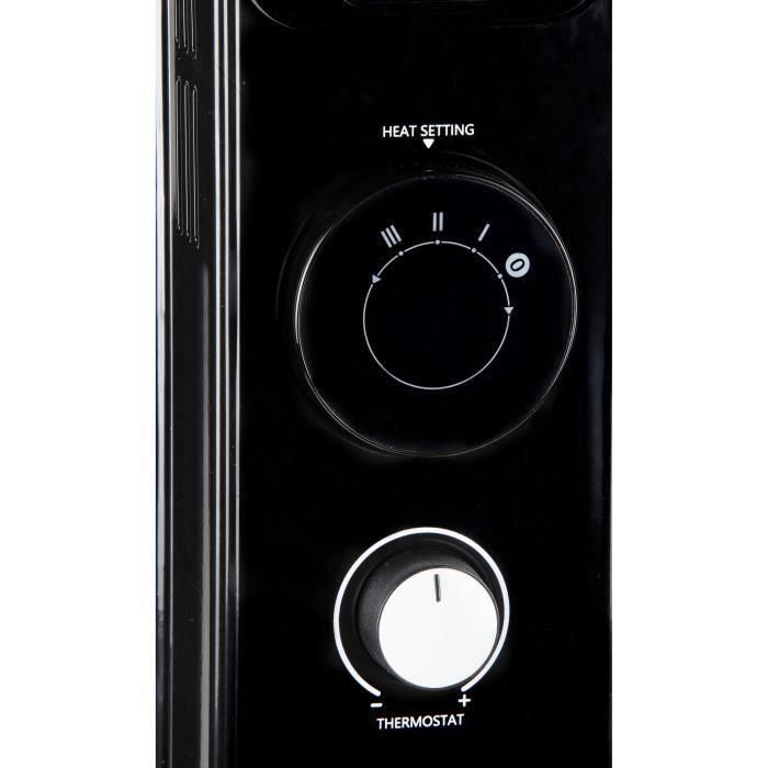 Domo DO7327R Radiador de aceite 2000W Negro, 42.5x28x64 cm 4