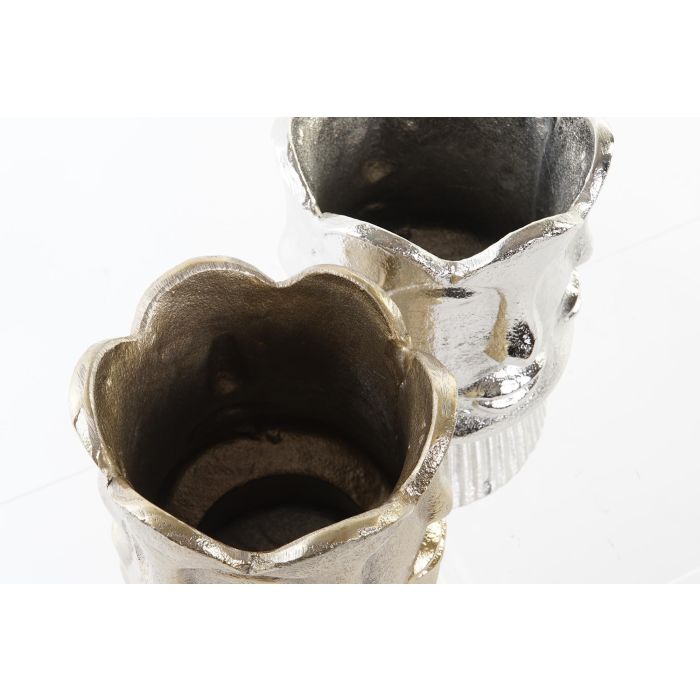 DKD Home Decor Jarron Moderno Champan Plateado Aluminio 12 x 17 x 12 cm (2 Unidades) 2