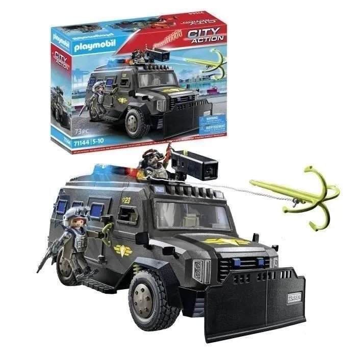 Playmobil PL71144 Vehículo de Intervención de Fuerzas Especiales Oficiales de Policía City Action Unidad Élite 2