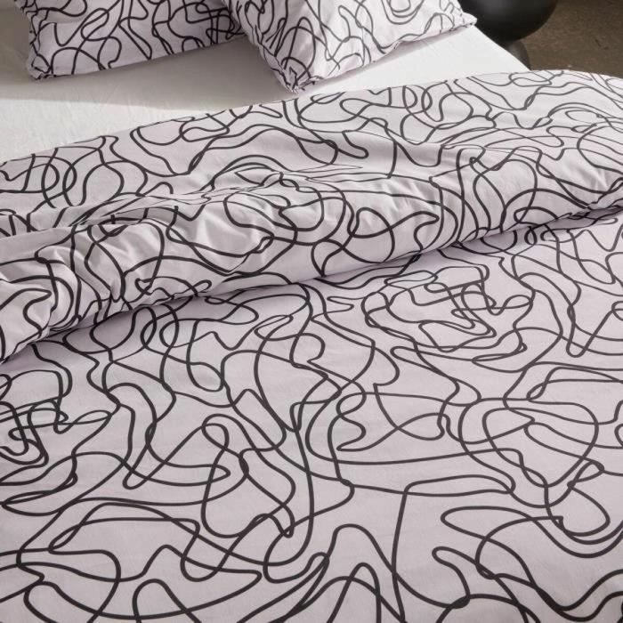 Today TOD3574641288884 Juego de Cama Estampado Gráfico para 2 Personas 220 x 240 cm Blanco 3