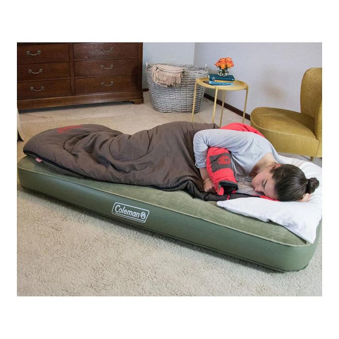 Coleman 2000039166 Maxi Comfort Single Colchón Inflable Individual/Doble para Interior y Exterior - 820x1980x220 mm, Verde