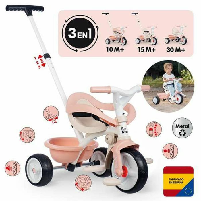Smoby Triciclo Be Move Confort Rosa para niños y niñas a partir de 1 año 17 Smoby Triciclo Be Move Confort Rosa para niños y niñas a partir de 1 año 17