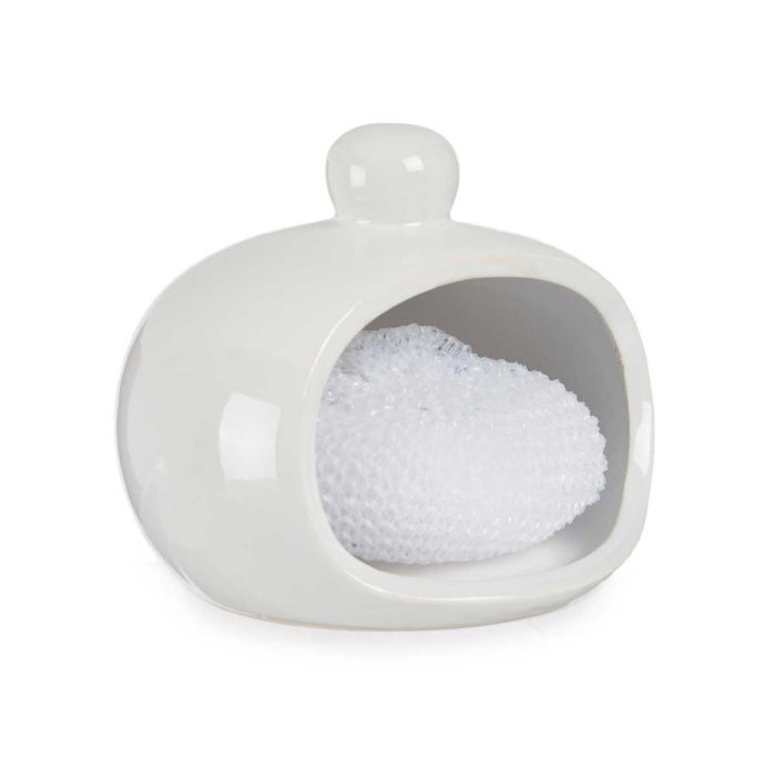 Estropajero Blanco Con Esponja Vessia 12X9CM (24 Unidades) 1 Estropajero Blanco Con Esponja Vessia 12X9CM (24 Unidades) 1