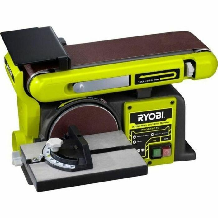 Ryobi Lijadora Fija de Banda y Disco 370W, Motor Inducción, Correa 100x914mm, Disco Ø150mm, Sistema Autoadhesivo 0 Ryobi Lijadora Fija de Banda y Disco 370W, Motor Inducción, Correa 100x914mm, Disco Ø150mm, Sistema Autoadhesivo 0