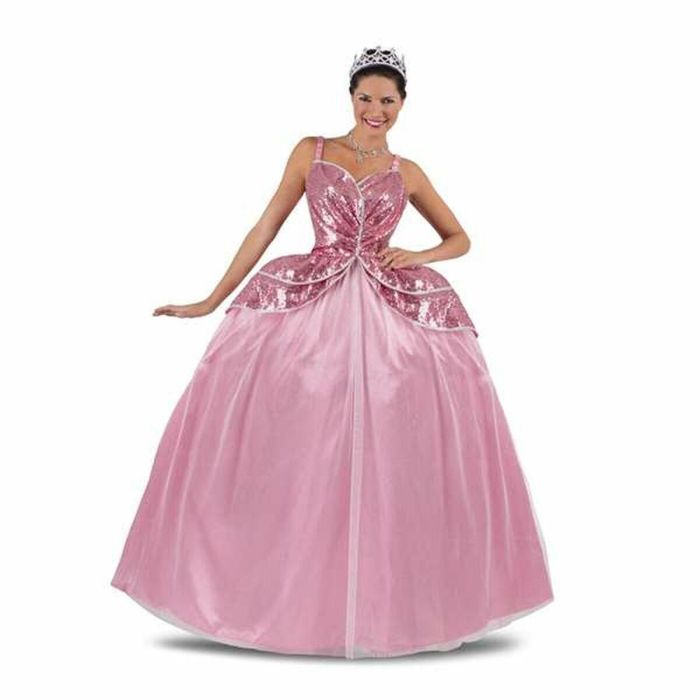 Disfraz princesa rosa tiara, vestido y enagua talla l