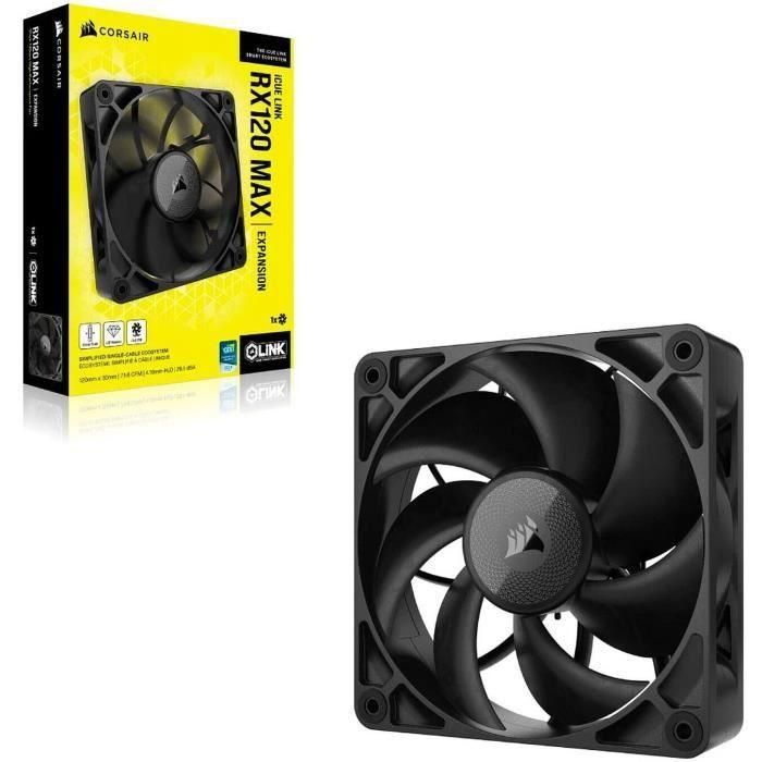 Corsair iCUE LINK RX120 MAX Ventilador Caja 120mm, RX MAX Series, Single Fan CO-9051041-WW 2 Corsair iCUE LINK RX120 MAX Ventilador Caja 120mm, RX MAX Series, Single Fan CO-9051041-WW 2