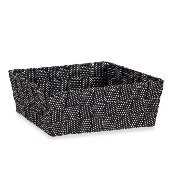 Cesta Trenzada Negro Tela 2,4 L 20 x 8 x 24 cm (24 Unidades) 1