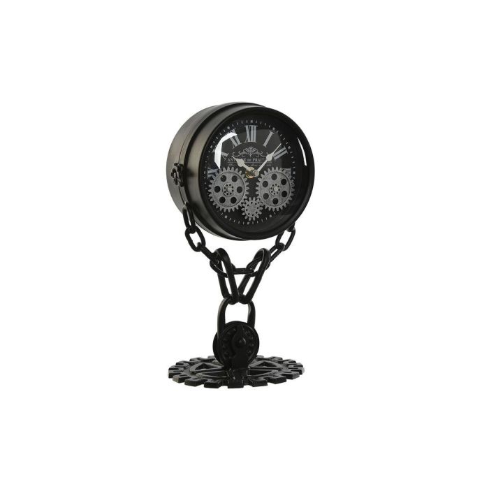 Reloj Sobremesa Loft DKD Home Decor Negro Plateado 17 x 33 x 18 cm Reloj Sobremesa Loft DKD Home Decor Negro Plateado 17 x 33 x 18 cm