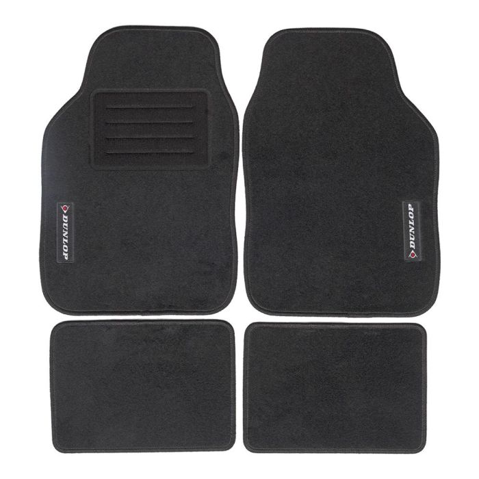 Dunlop Juego de 4 alfombrillas para coche 65x30x42cm Negro Textil/goma 0 Dunlop Juego de 4 alfombrillas para coche 65x30x42cm Negro Textil/goma 0