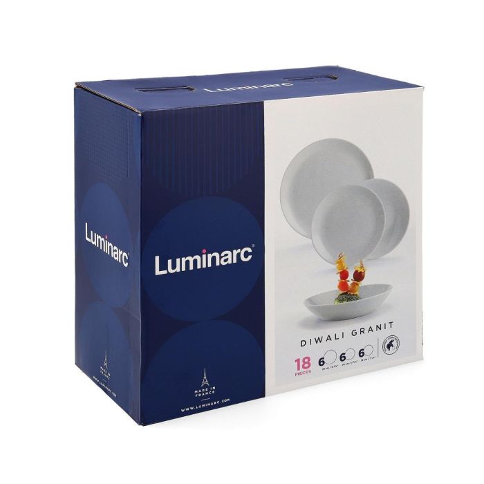Luminarc Vajilla Opal Diwali Granit Vidrio Templado Extra Resistente 18 Piezas 6 Personas Gris Apto Lavavajillas Microondas 1 Luminarc Vajilla Opal Diwali Granit Vidrio Templado Extra Resistente 18 Piezas 6 Personas Gris Apto Lavavajillas Microondas 1