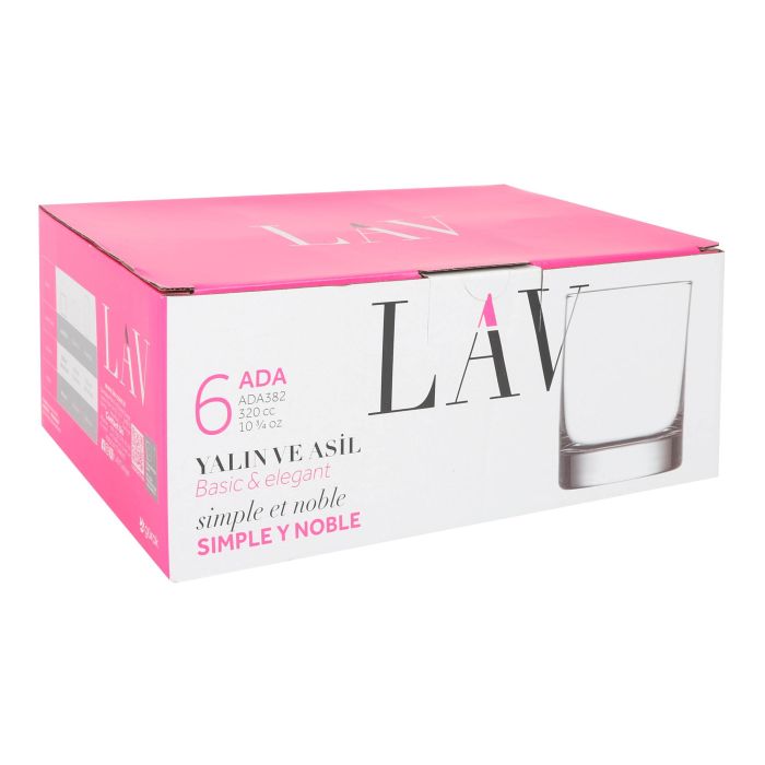 Lav Set 6 Vasos Whisky Reforzado 3, Ada, 7.8x7.8x9.3 cm, 202g (8 Cajas) 2