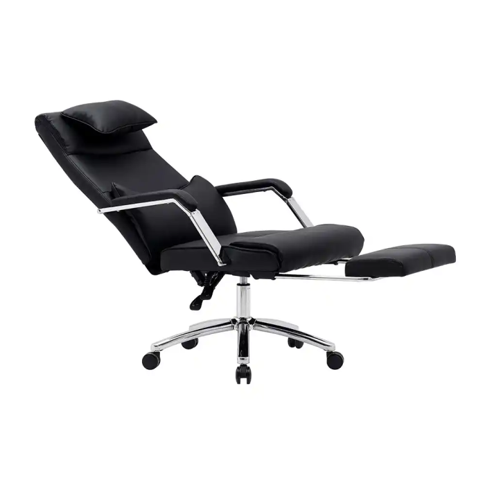 Q-connect Silla de Dirección Ravenna Simil Piel Base Metálica Altura Máx 1300 mm Anchura 670 mm Profundidad 730 mm Ruedas Premium Negro 4