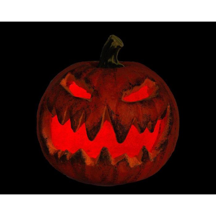 Calabaza Decorativa Naranja con Luz Interior 21 cm para Halloween - Decoración de Miedo 1