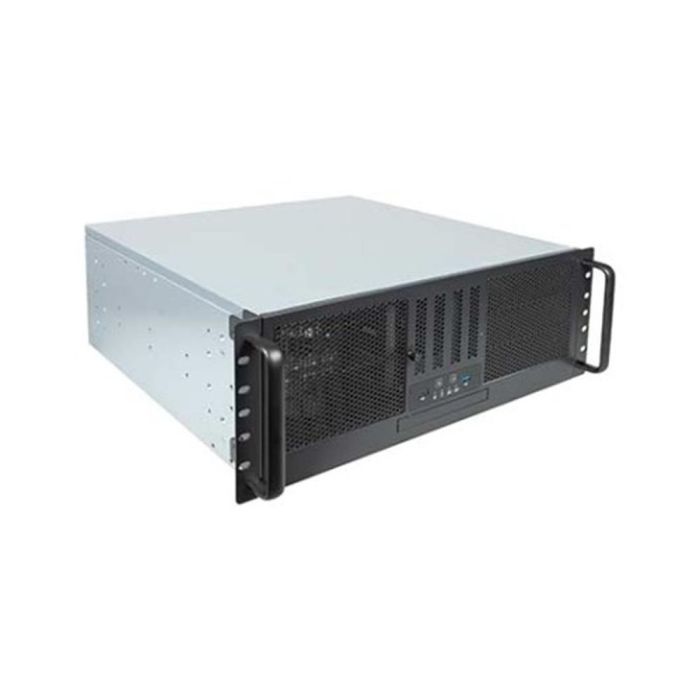 Unykach Caja Rack 4 Unidades 19 Pulgadas Negro/Plata con 2 USB - Para Montaje en Servidores y Equipos de Red