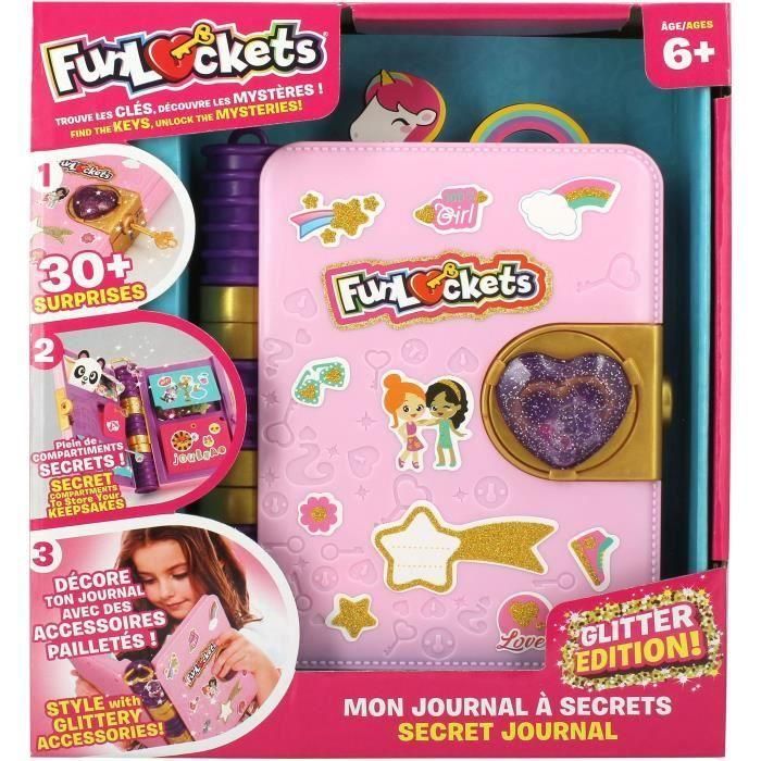 Funlockets AUC1695906847328 My Journal a Secrets Glitter Edition con más de 30 sorpresas y pegatinas brillantes 2