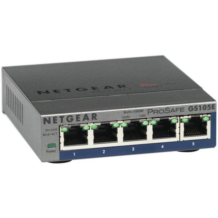 Switch de Sobremesa Netgear GS105E-200PES 5P Gigabit RJ45 2 Switch de Sobremesa Netgear GS105E-200PES 5P Gigabit RJ45 2