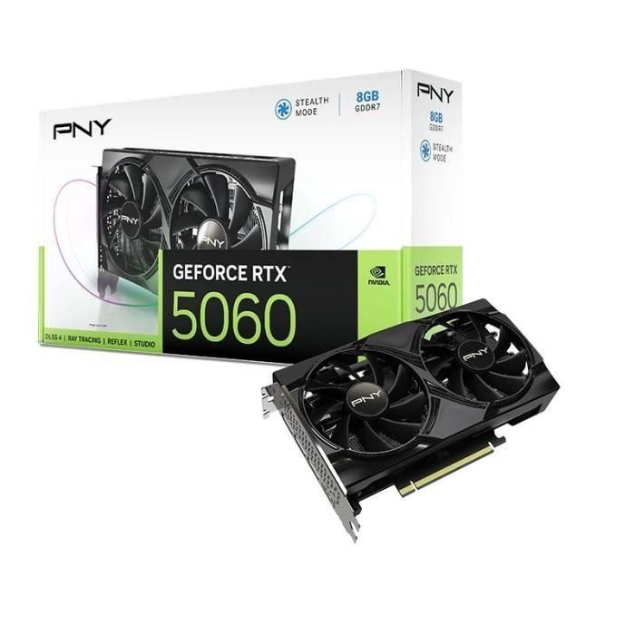 PNY PNY0751492797083 Tarjeta Gráfica GEFORCE RTX™ 5060 8 GB Doble ventilador DLSS 4