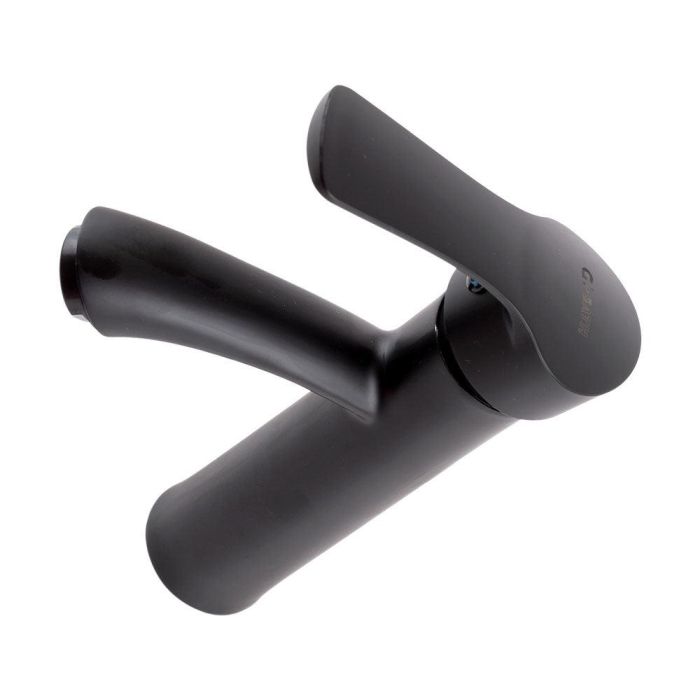 Grifo Lavabo Latón/Zinc, Negro, Agua Caliente-Fría, Latiguillos, Caño Bajo, Monomando [QLI-FA-SS01] 3