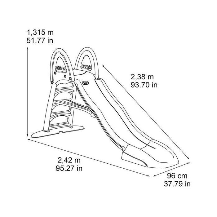 Tobogan super mega XXL plegable con agua 242x131,5x96cm 4