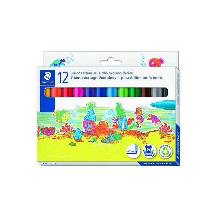Staedtler Rotulador Jumbo Color Trazo 3 mm Estuche 12 Unidades Colores Surtidos Staedtler Rotulador Jumbo Color Trazo 3 mm Estuche 12 Unidades Colores Surtidos