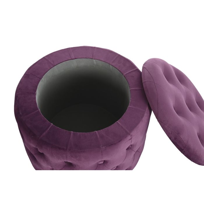 DKD Home Decor Reposapiés Glam Púrpura 70x70x42 cm, Set de 2 Tapizados en Poliéster y MDF con Diseño Capitoné, Altura de Asiento 42 cm 3 DKD Home Decor Reposapiés Glam Púrpura 70x70x42 cm, Set de 2 Tapizados en Poliéster y MDF con Diseño Capitoné, Altura de Asiento 42 cm 3