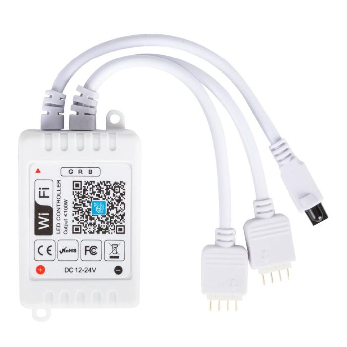 Controlador WiFi Doble Tira LED RGB Comptable Alex/Google Home con Mando [TB-WFXB-IR24 1 Controlador WiFi Doble Tira LED RGB Comptable Alex/Google Home con Mando [TB-WFXB-IR24 1