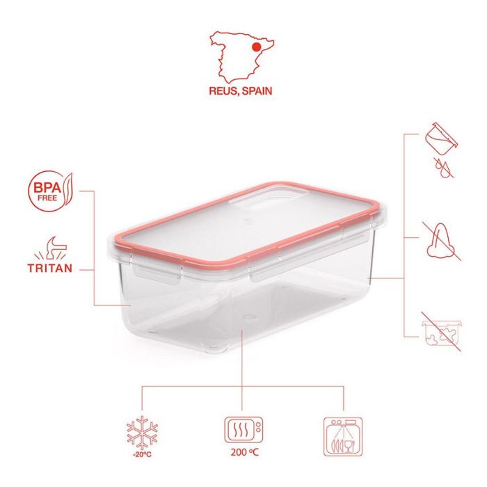 Valira 6090/50 Fiambrera Hermética Transparente Tritán Libre de BPA 750 ml 100% Hermético 2