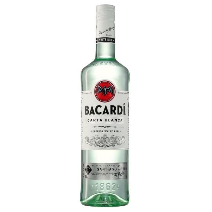 Bacardi Carta Blanca Ron Blanco 100 cl - 37.5 ° Bacardi Carta Blanca Ron Blanco 100 cl - 37.5 °