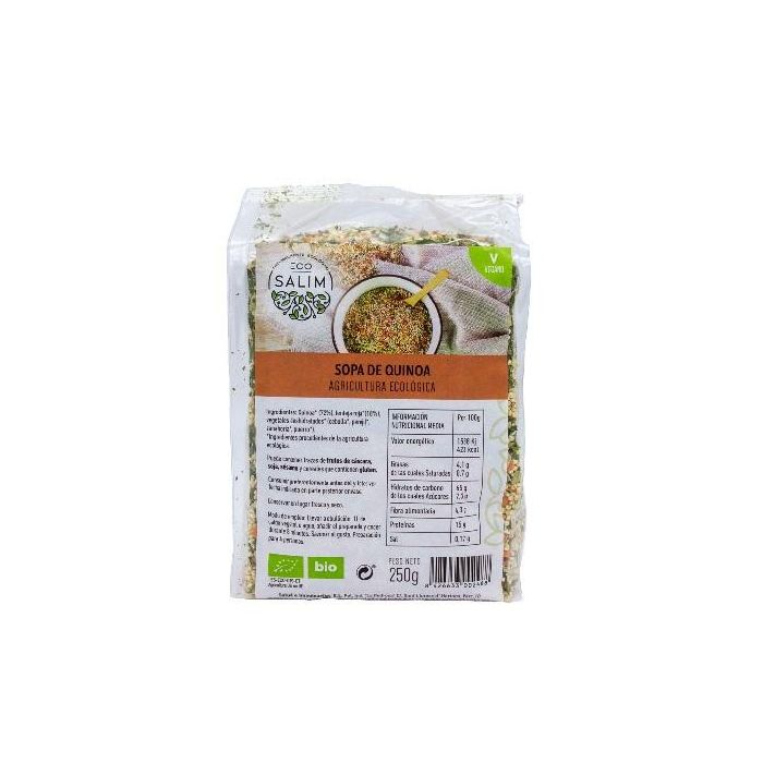 ECO SALIM Sopa Bio Vegana de Quinoa y Lenteja Roja 250g - Con Verduras Deshidratadas Ecológicas