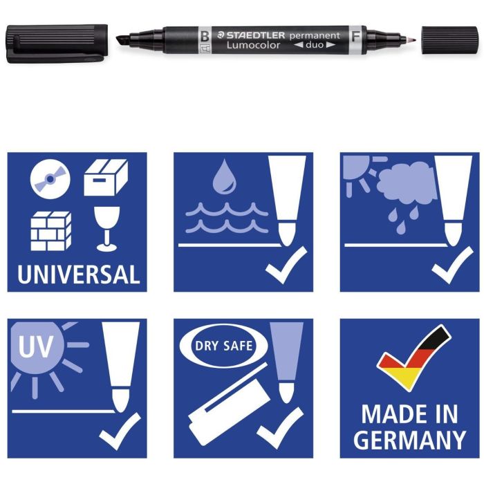 STAEDTLER Zweispitzmarker Lumocolor permanent BK retail 4