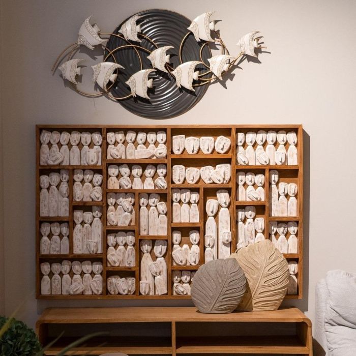 Jarrón Hojas Gris Cerámica Decoración 31 X 30 cm