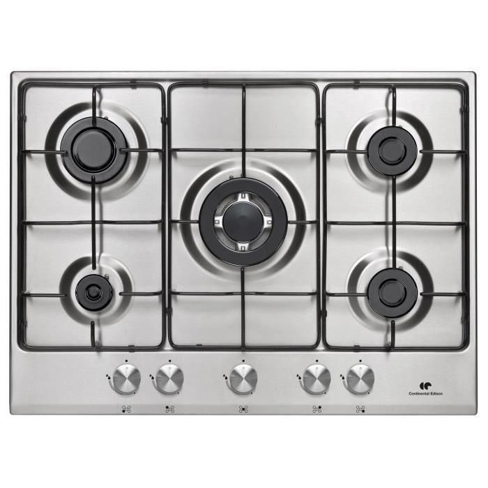Continental Edison CECTG5VIX - Placa de Gas 5 Fuegos, Incluye 1 Corona de Acero Inoxidable Triple 0 Continental Edison CECTG5VIX - Placa de Gas 5 Fuegos, Incluye 1 Corona de Acero Inoxidable Triple 0