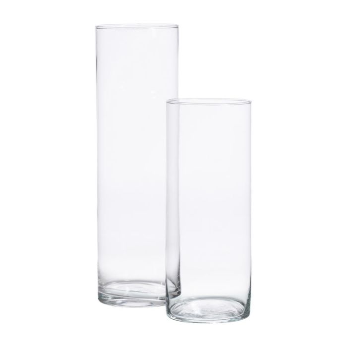 Jarrón Decoración Transparente Cristal 12 X 12 X 40 cm