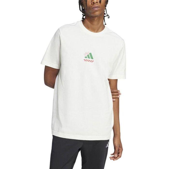 Camiseta de Manga Corta Hombre Adidas Pizza Blanco 13-14 Años 4