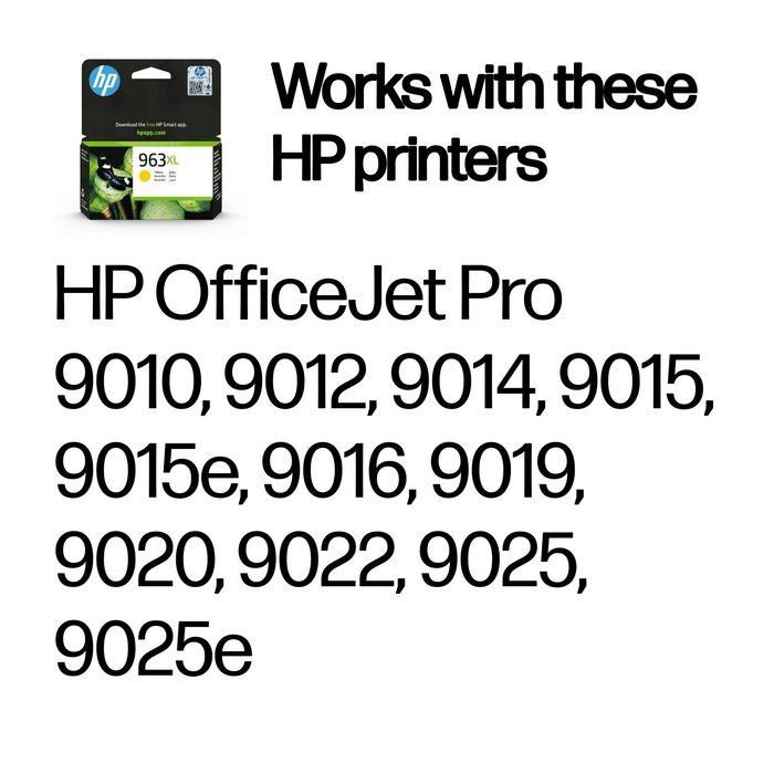 HP 963 XL Tinta Original Amarilla, 1600 páginas, para OfficeJet Pro 9010, 9020, 9022, 9023, 9025 1