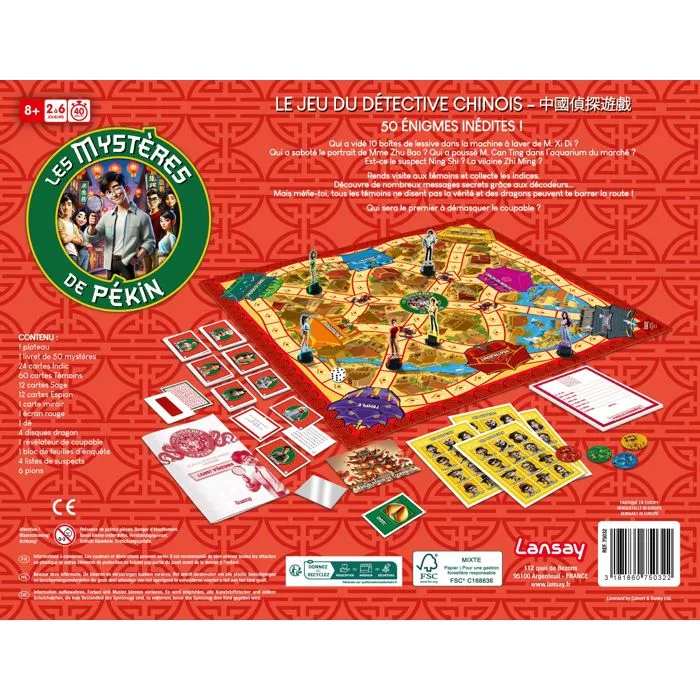 Lansay LOS MISTERIOS DE PEKÍN Juego de Mesa LAN3181860750322 a Partir de 8 Años