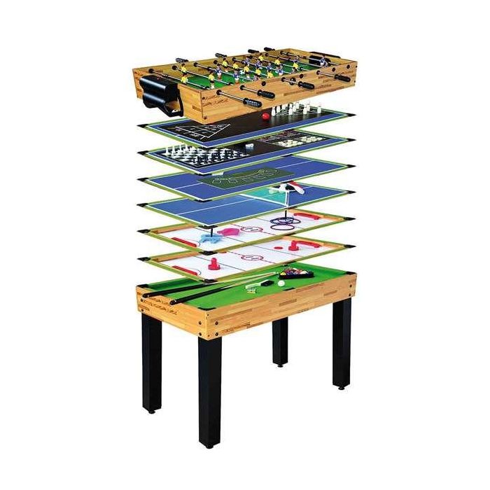 Mesa multijuegos de madera 12 en 1 124x61x81 cm Mesa multijuegos de madera 12 en 1 124x61x81 cm