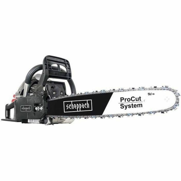 Scheppach CSP5300 Motosierra de Gasolina Eficiente Motor 2 Tiempos 53 cm³ con Guía y Cadena ProCut 51 cm y Control Antivibración