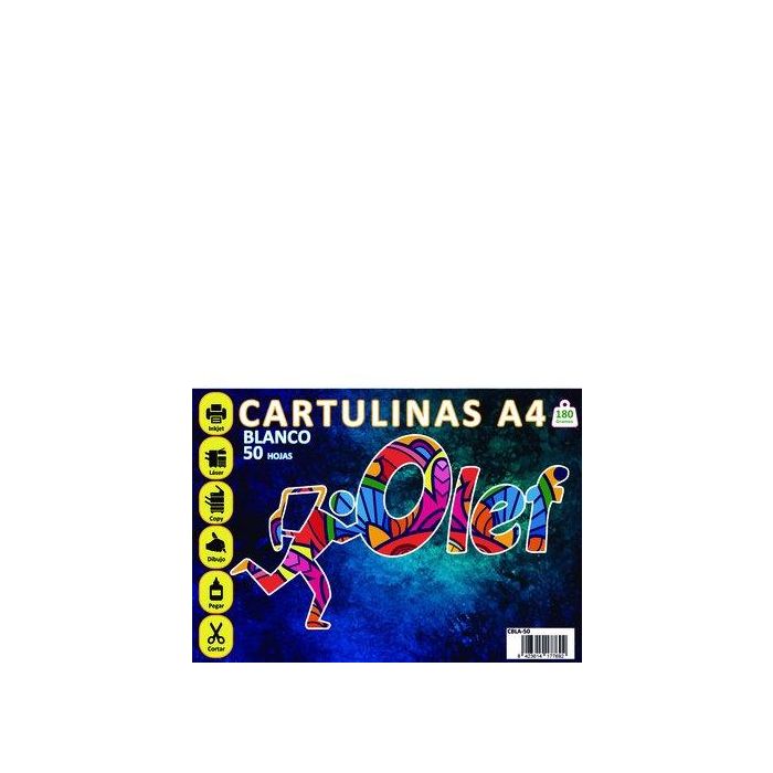 Cartulina A4 Olef 185G Blanco Paquete De 50