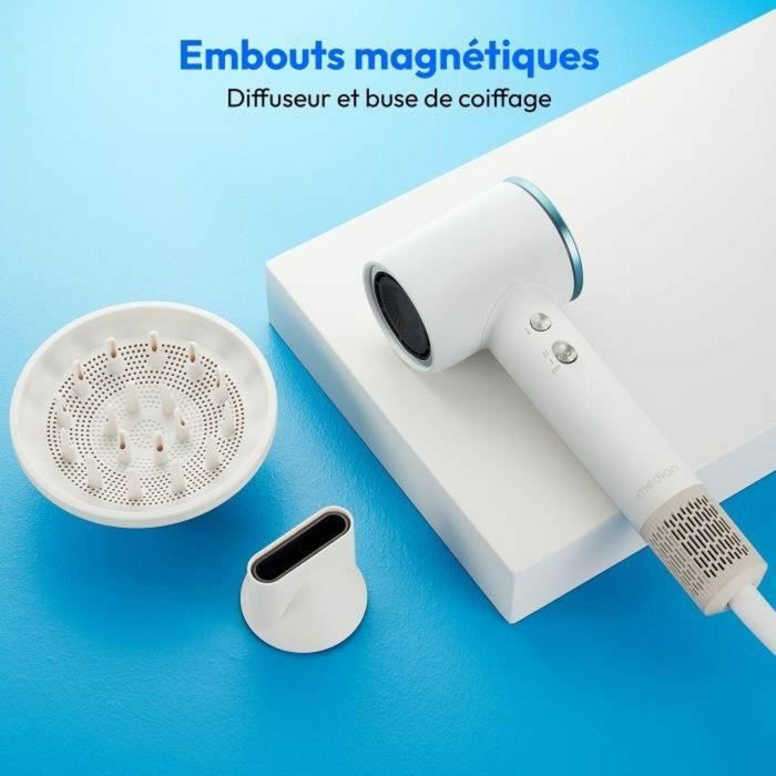 Medion MD19983 Secador de Pelo 1600W, 2 Velocidades, 85°C, Diseño LED Blanco 2