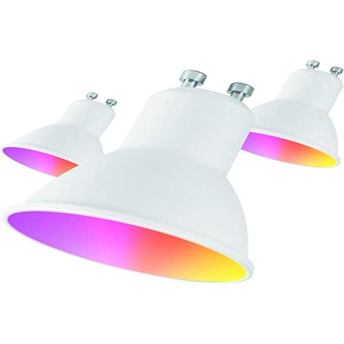 Muvit Bombilla Inteligente GU10 5.5W RGB, Blanco Cálido y Frío, Controlable por App y Asistentes de Voz 6