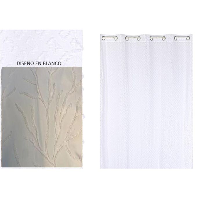 Cortina Boho DKD Home Decor Blanco 260 x 140 cm (2 Unidades)