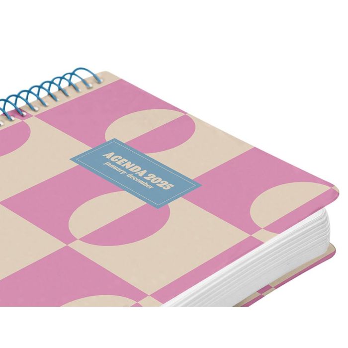 Agenda Espiral Liderpapel Classic A5 2025 Semana Vista Color Rosa Papel 70 gr 6