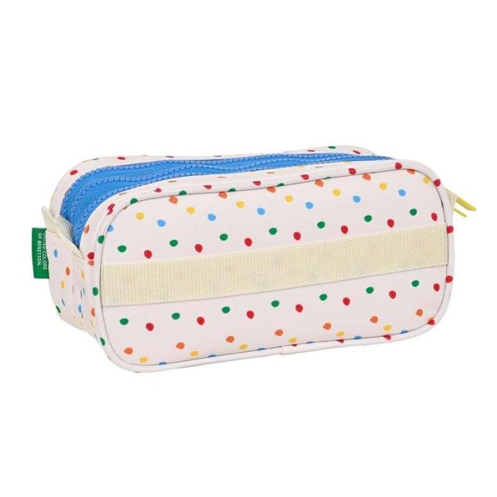 Portatodo Triple Benetton Topitos Blanco (21,5 x 10 x 8 cm) 1