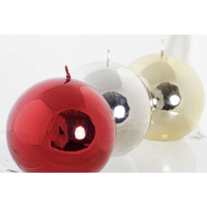 DKD Home Decor Vela de Navidad Tradicional, forma de Bola, Cera, 9x9x9 cm, Pack 3 Unidades, Surtido Aleatorio 1 DKD Home Decor Vela de Navidad Tradicional, forma de Bola, Cera, 9x9x9 cm, Pack 3 Unidades, Surtido Aleatorio 1