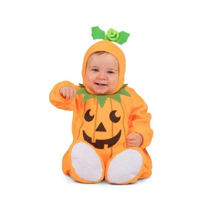 Disfraz pequeña calabaza gorro, mono con barriguita rellena y patucos talla 7-12 m Disfraz pequeña calabaza gorro, mono con barriguita rellena y patucos talla 7-12 m
