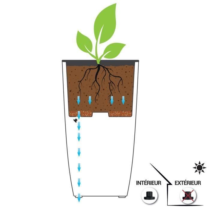 EDA EDA3086960273415 Jardinera Diva Basalt Gris antracita Cuadrada alta 42 L, 43,5x43,5xH.78,2cm, con caja interior extraíble 3
