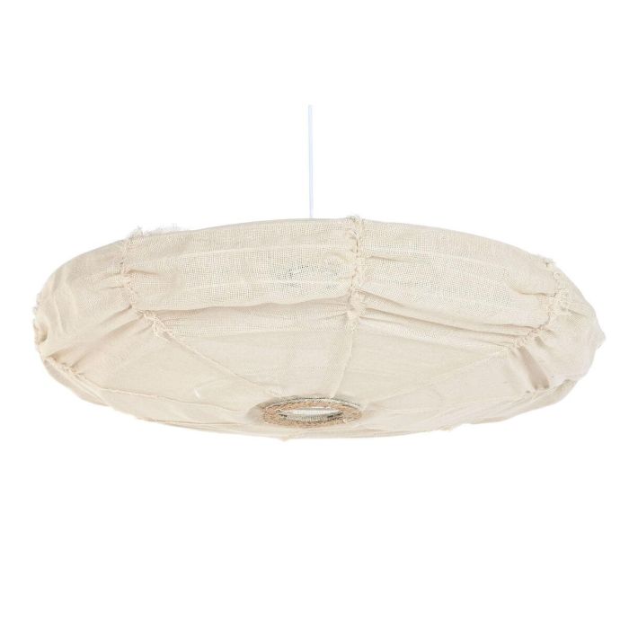 DKD Home Decor Lámpara Colgante de Techo Estilo Oriental Japaning Lino Crudo. Para 1 Bombilla E27 50W, 220V. Medidas 80x80x20 cm 1